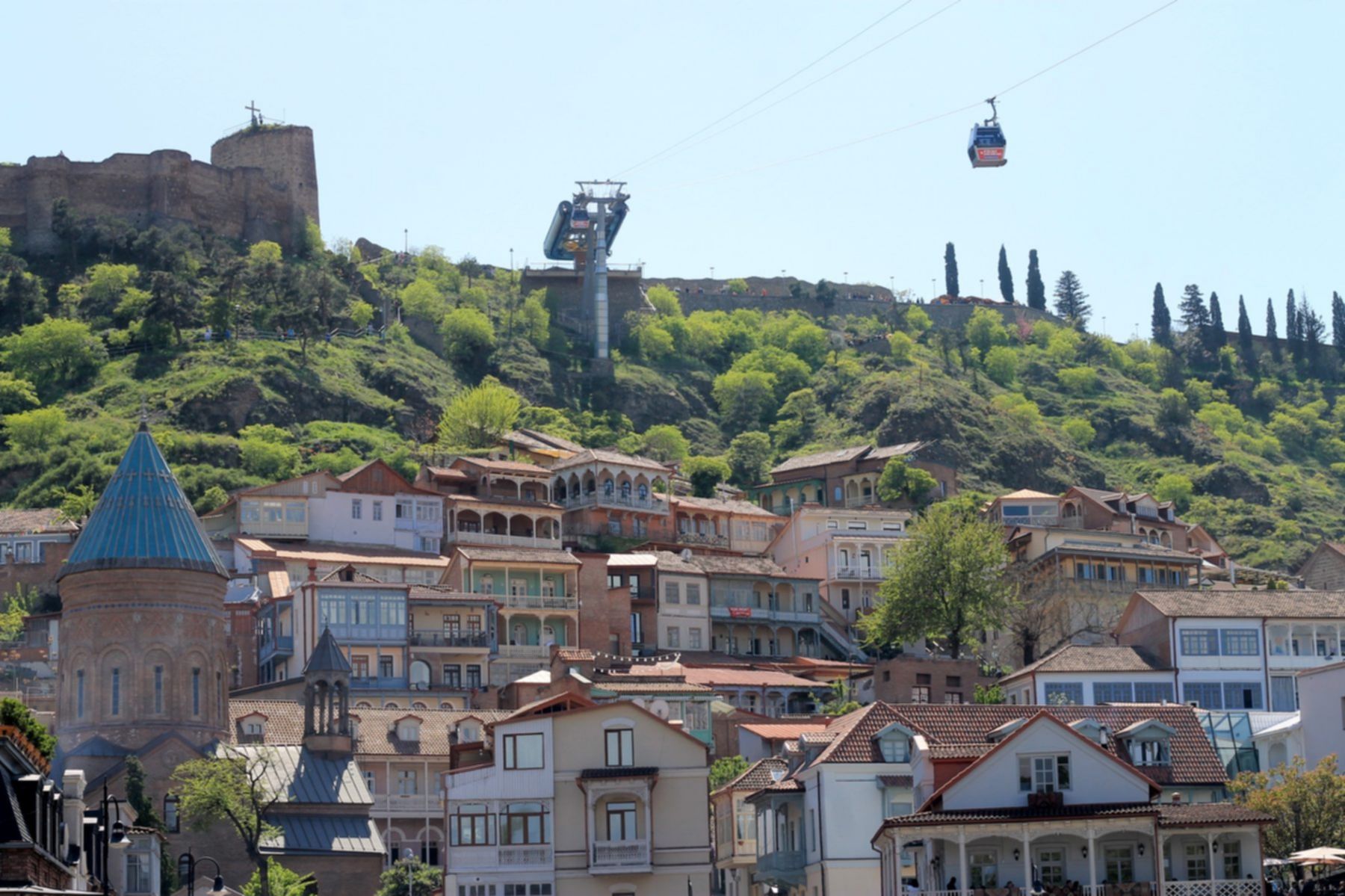 Tbilisi, wzgórze Narikala, gdzie wjeżdżamy kolejką