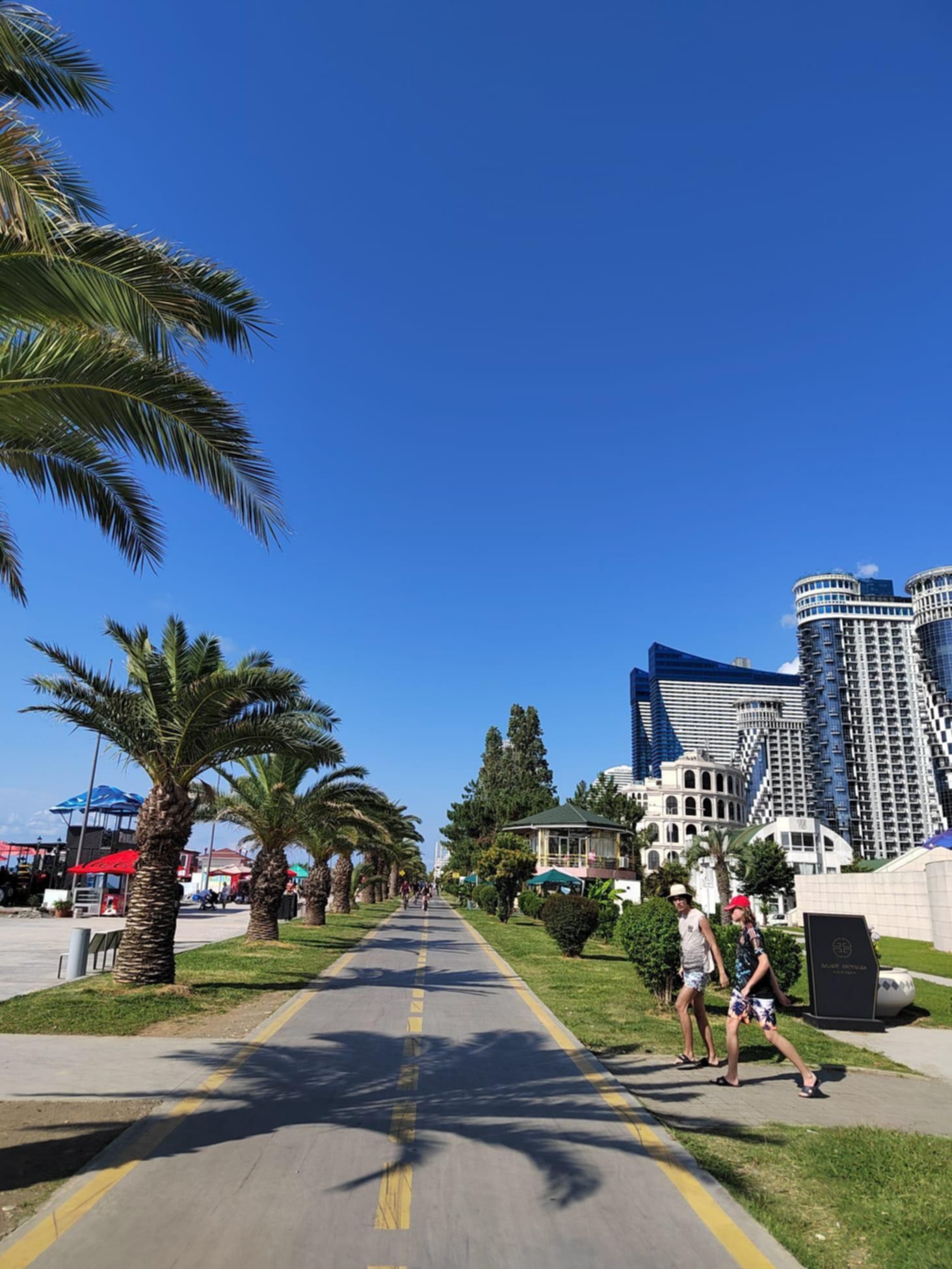 bulwar w Batumi ścieżka rowerowa palmy Gruzja